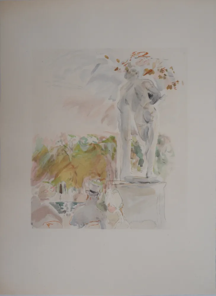 リトグラフ Morisot - Sculptures au Au Jardin des Tuileries