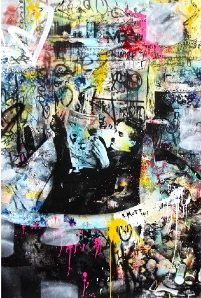シルクスクリーン Mr Brainwash - Chaplin, 2016  