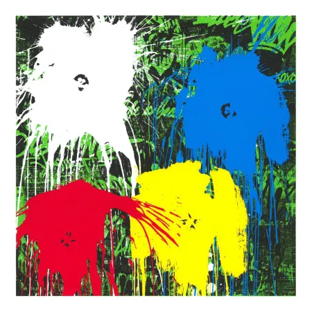 シルクスクリーン Mr Brainwash - Flowarh$ - II (F)