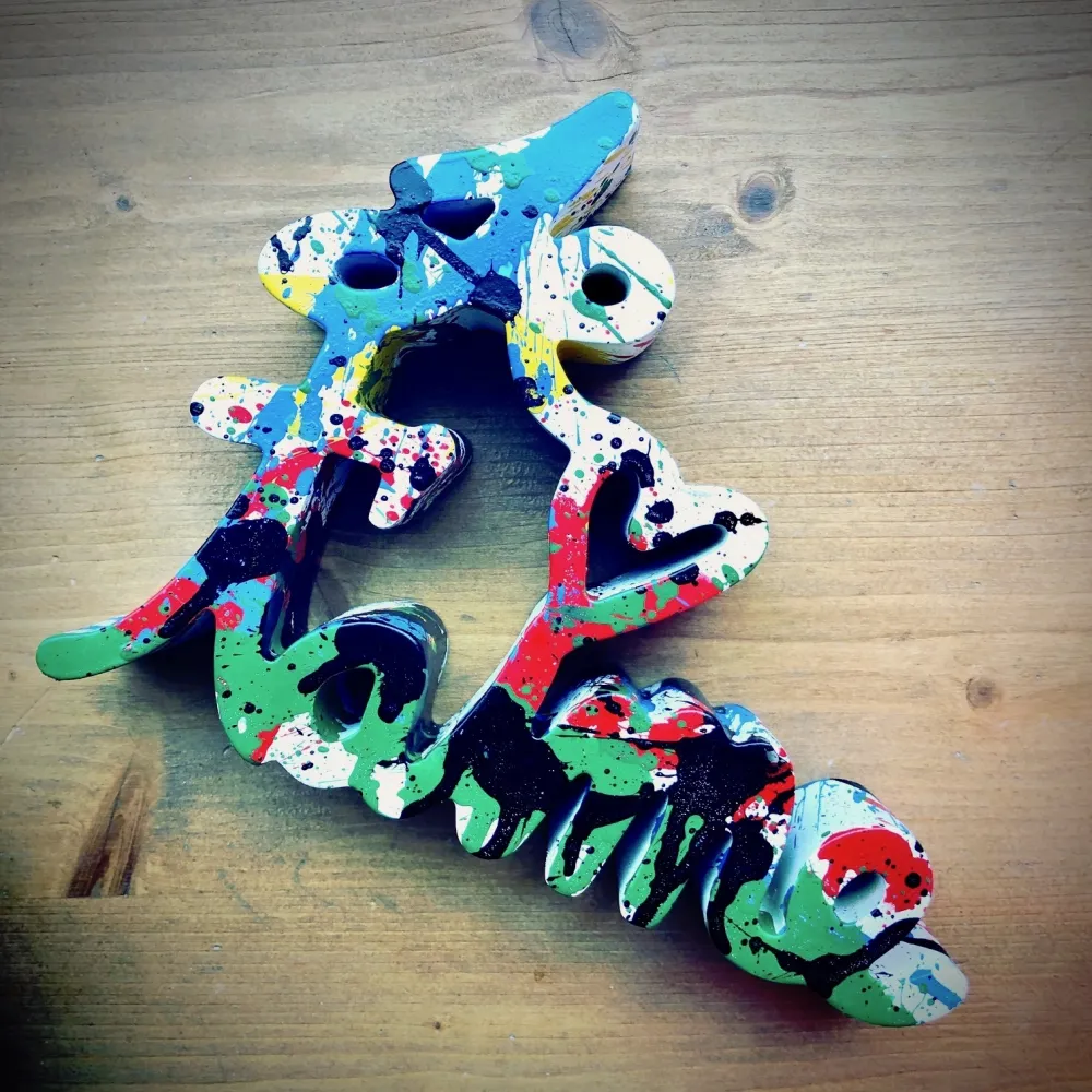 多数の Mr. Brainwash - Je t`aime Splash multicolor sculpture Street Art