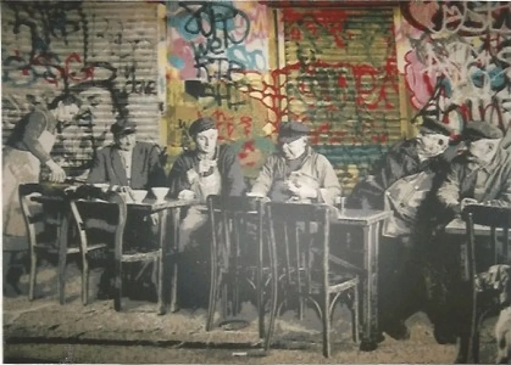 シルクスクリーン Mr. Brainwash - Le Bistro