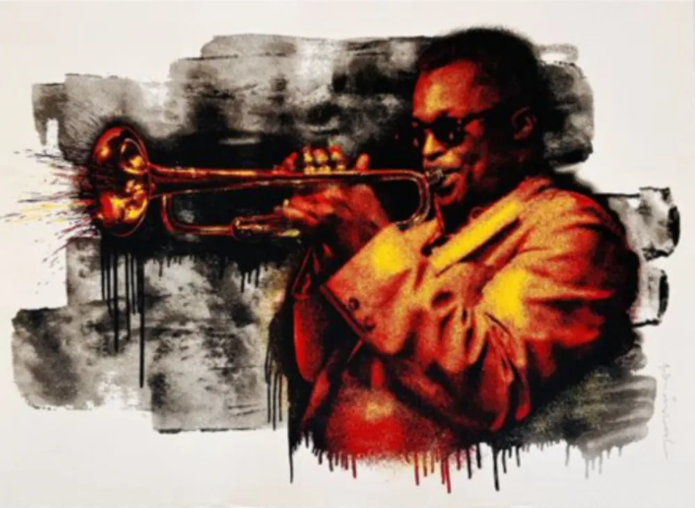 シルクスクリーン Mr Brainwash - Miles Davis (Red, Yellow)