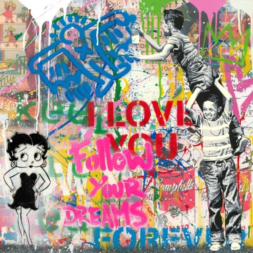 ステンシル Mr. Brainwash - Never, Never Give Up!