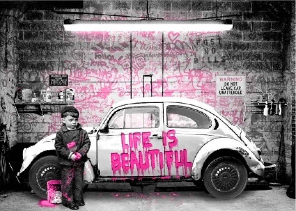 シルクスクリーン Mr Brainwash - New Paint Job (Pink), 2020