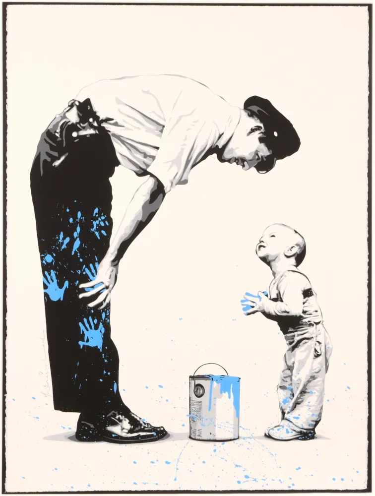 シルクスクリーン Mr Brainwash - Not Guilty (Blue)