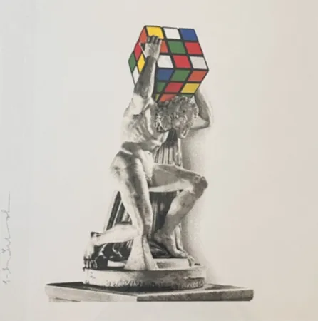 シルクスクリーン Mr Brainwash - Rubik's Atlas