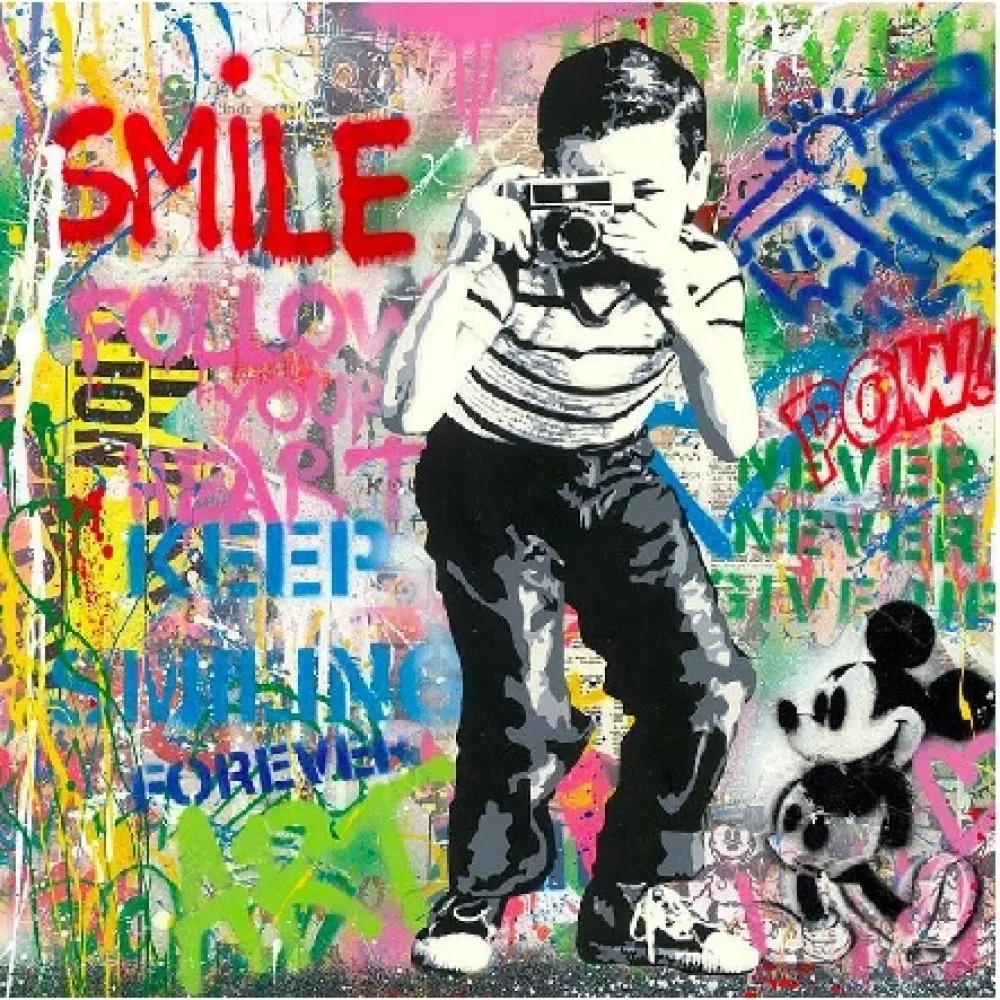シルクスクリーン Mr Brainwash - Smile, 2020 