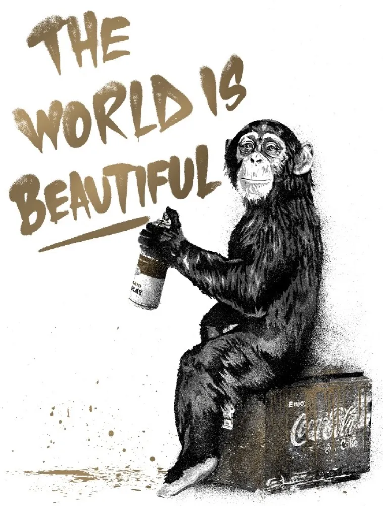 シルクスクリーン Mr Brainwash - The World Is Beautiful