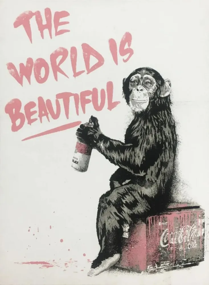 シルクスクリーン Mr. Brainwash - The World is Beautiful (Pink)