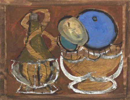 技術的なありません Mualla - Bouteille et coupe de fruit