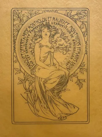 リトグラフ Mucha - Banquet offert à Mr De Montholon et Maurice Monthiers, 1er mars 1898