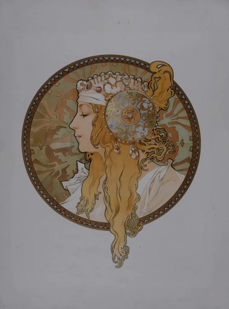 リトグラフ Mucha - Byzantine Heads: Blond, 1898