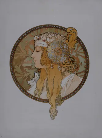 リトグラフ Mucha - Byzantine Heads: Blond, 1898
