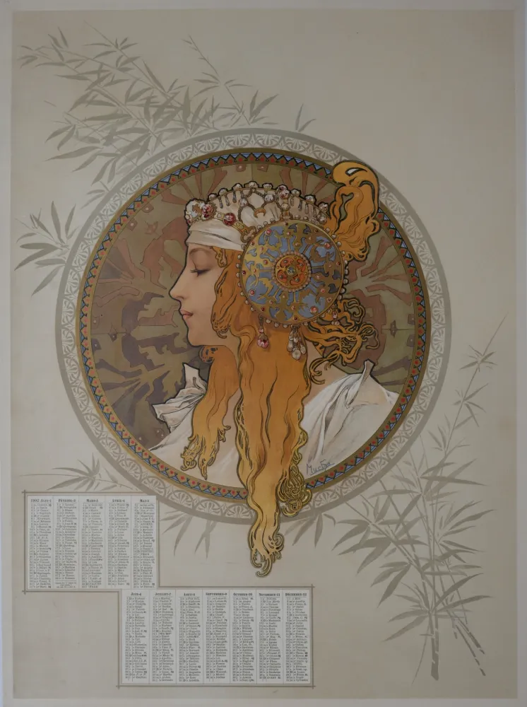 掲示 Mucha - Byzantine Heads / Blonde. 