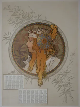 掲示 Mucha - Byzantine Heads / Blonde. 