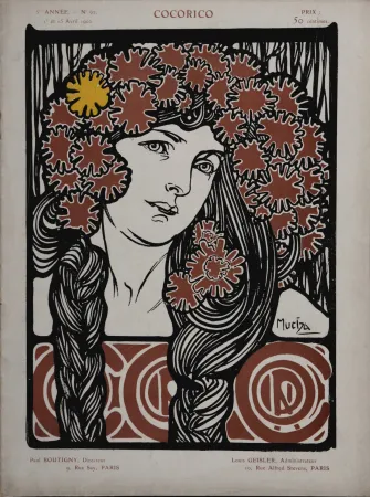 リトグラフ Mucha - Cocorico, 1902 -  Scarce edition!