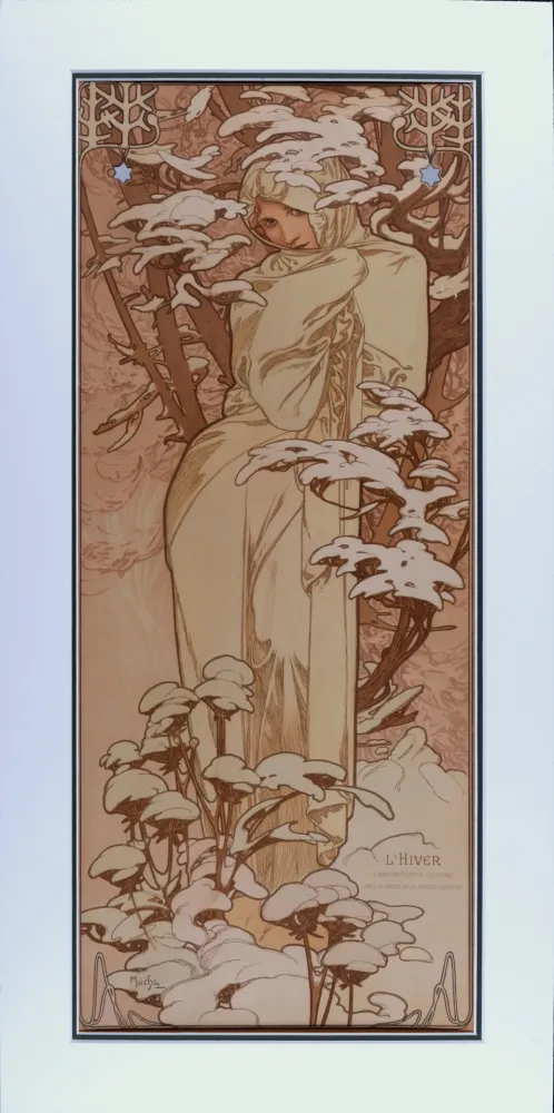 リトグラフ Mucha - Hiver, 1897 - Framed!