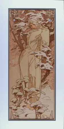 リトグラフ Mucha - Hiver, 1897 - Framed!
