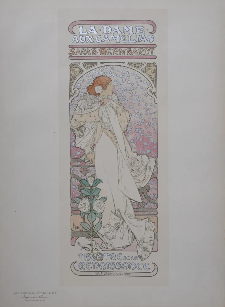 リトグラフ Mucha - La Dame aux Camélias (Sarah Bernhardt) - Les Maîtres de l'Affiche, 1898
