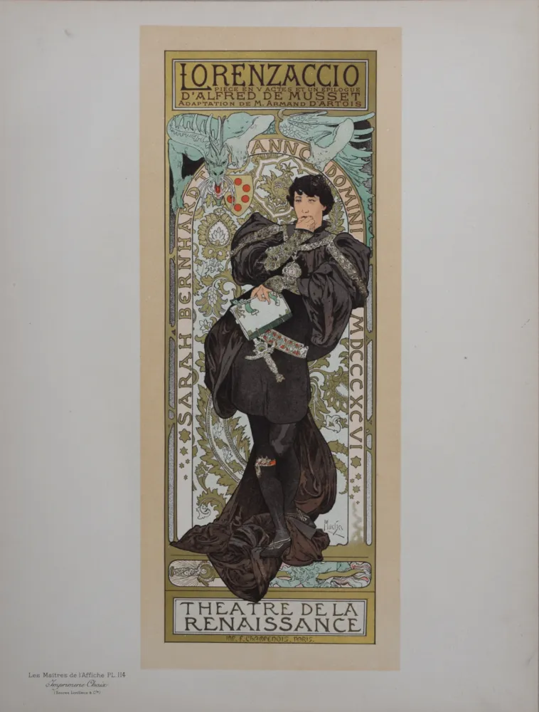 リトグラフ Mucha - Lorenzaccio, Les Maitres de L’Affiche, 1898