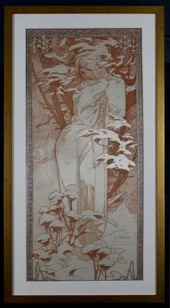 リトグラフ Mucha - The Seasons : Winter, 1900