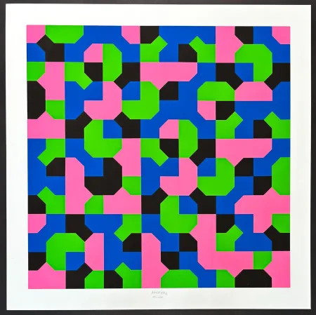 シルクスクリーン Munari - Bruno Munari (1907–1998) – Peano Curves – Screen print on Fabriano paper – 1991