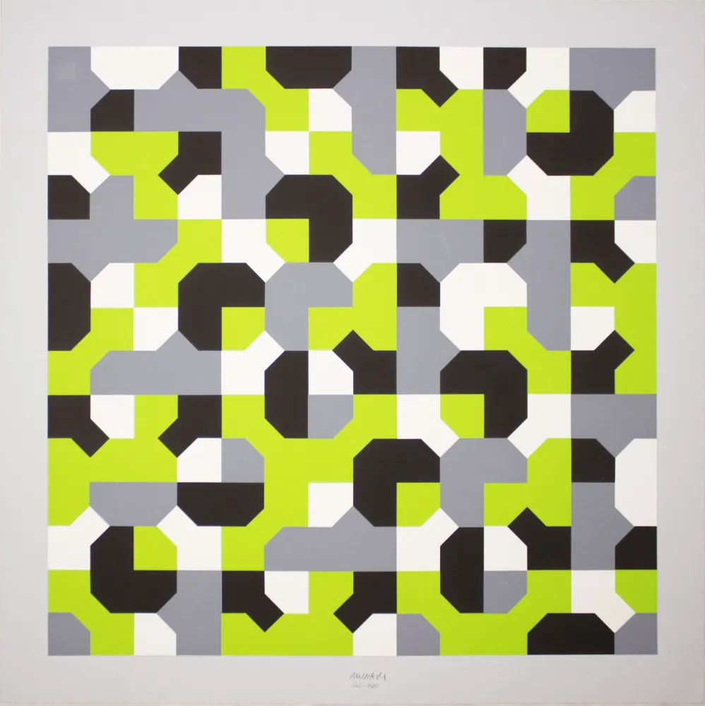 シルクスクリーン Munari - Curve di Peano