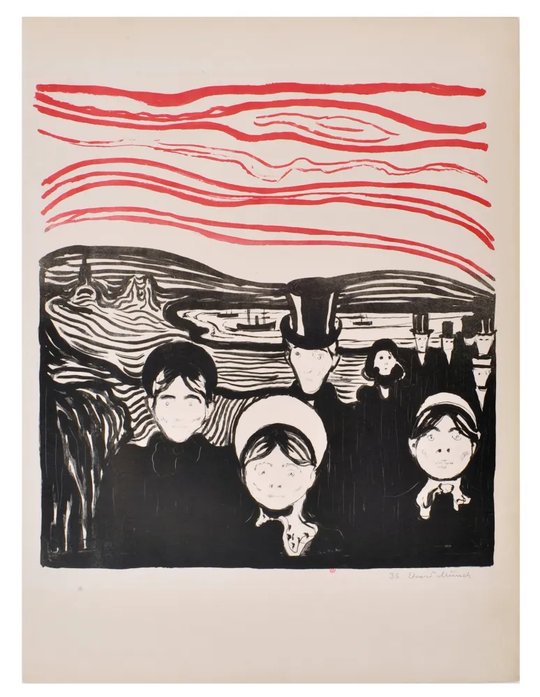 木版 Munch - Le soir