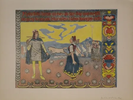 リトグラフ Munthe - Myllardottri dansar...