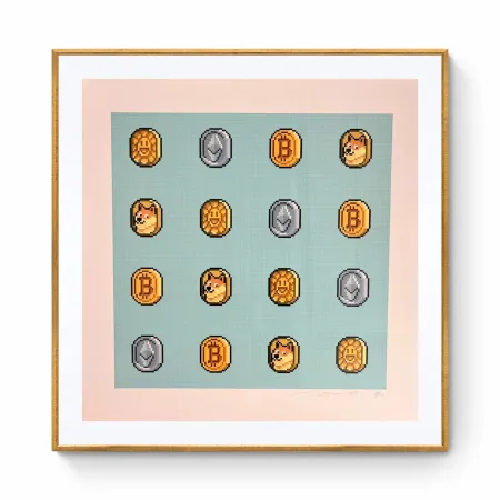 シルクスクリーン Murakami - COIN and other Cryptocoins