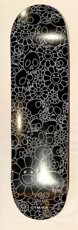 シルクスクリーン Murakami - Flowers Skulls Skate Deck