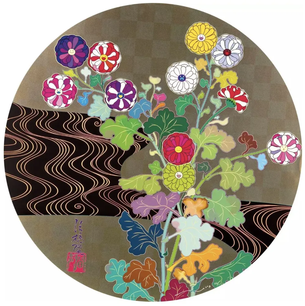 シルクスクリーン Murakami - Kansei Korin Gold