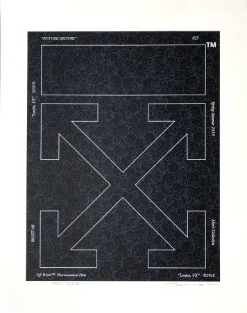 シルクスクリーン Murakami - Memento Mori Stone Black