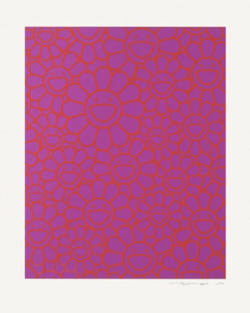 多数の Murakami - October Story Silkscreen (Orange Lavender Flowers)