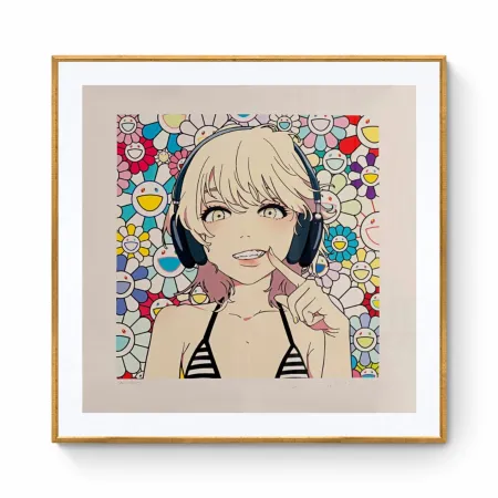 シルクスクリーン Murakami - Smile_01 w M.F