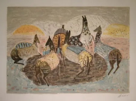 リトグラフ Music - Cavallini Che Giacano / Spielende Pferde