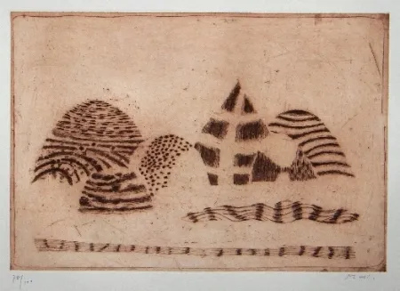 リトグラフ Music - Paesaggio Senese