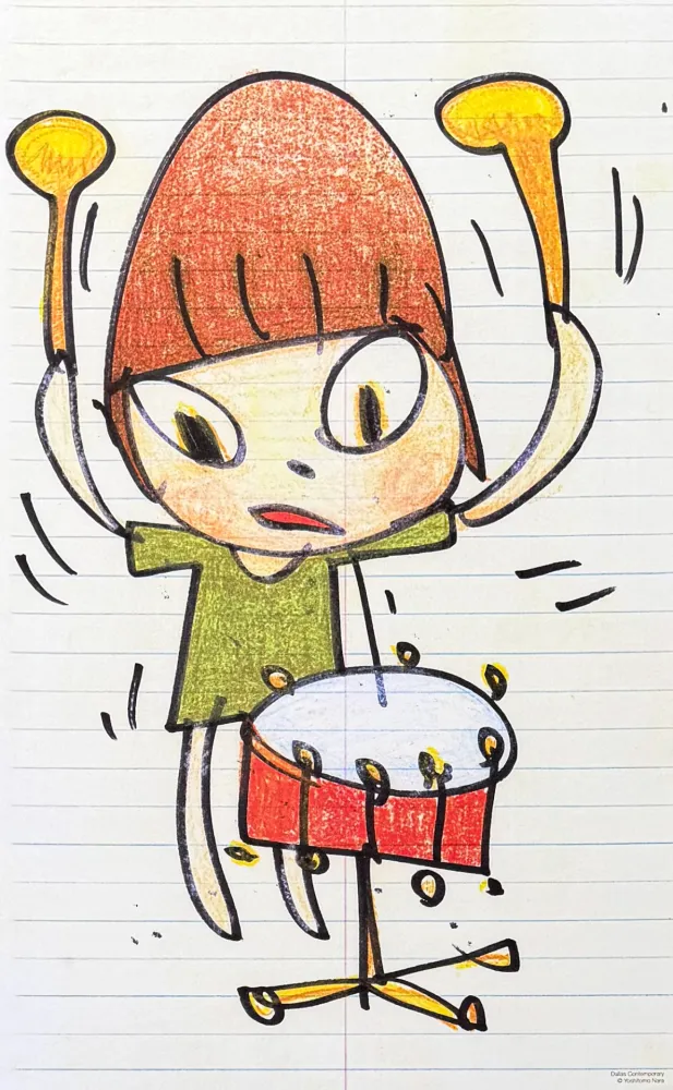 リトグラフ Nara - Yoshitomo Nara (1959) - Banging the Drum - lithograph on paper - 2020