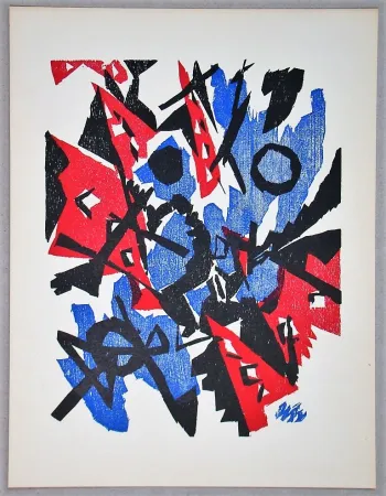 木版 Nay - Composition - 1953