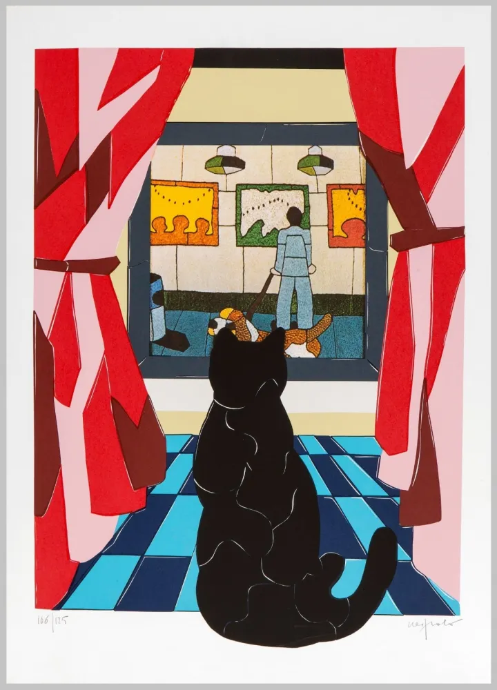 リトグラフ Nespolo - Composizione