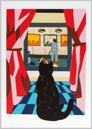 リトグラフ Nespolo - Composizione