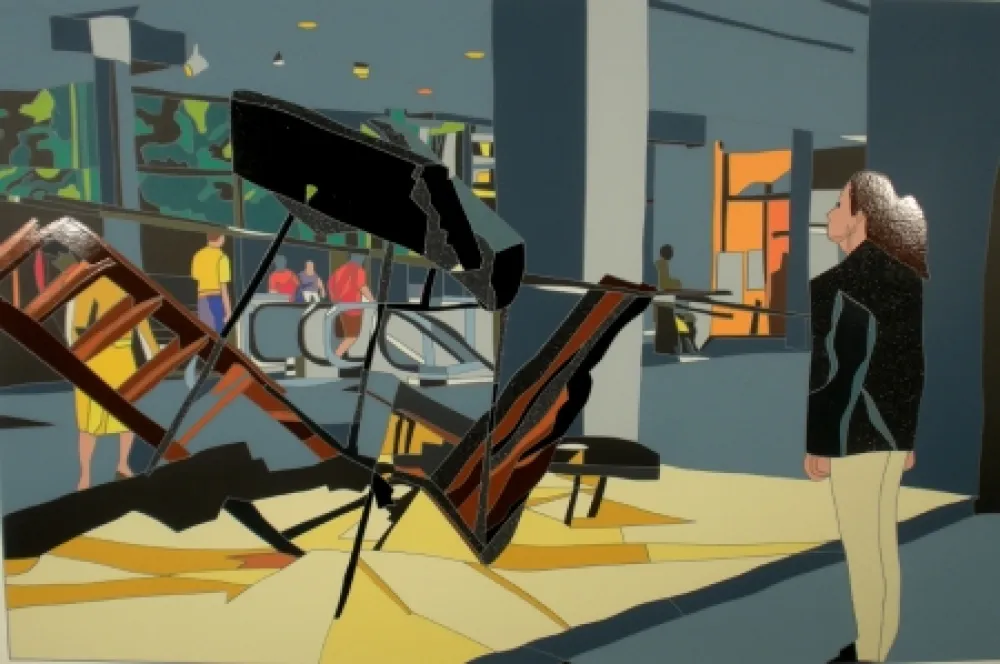 シルクスクリーン Nespolo - Giusy e De Suvero