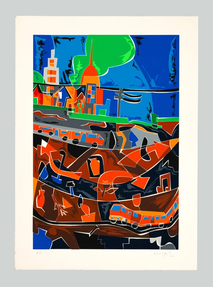 シルクスクリーン Nespolo - Metropolitana di Torino