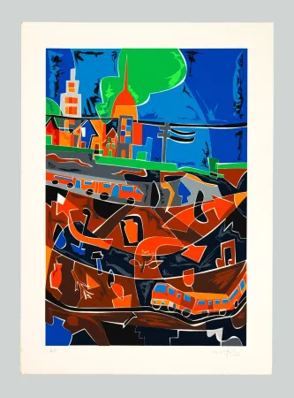 シルクスクリーン Nespolo - Metropolitana di Torino