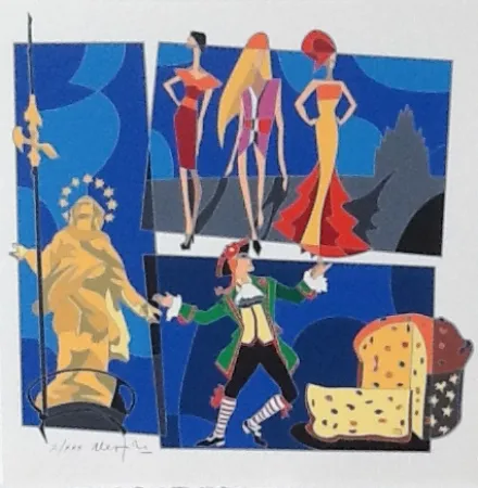 シルクスクリーン Nespolo - Serigrafia tratta dalla cartella Milan l'è un gran Milan