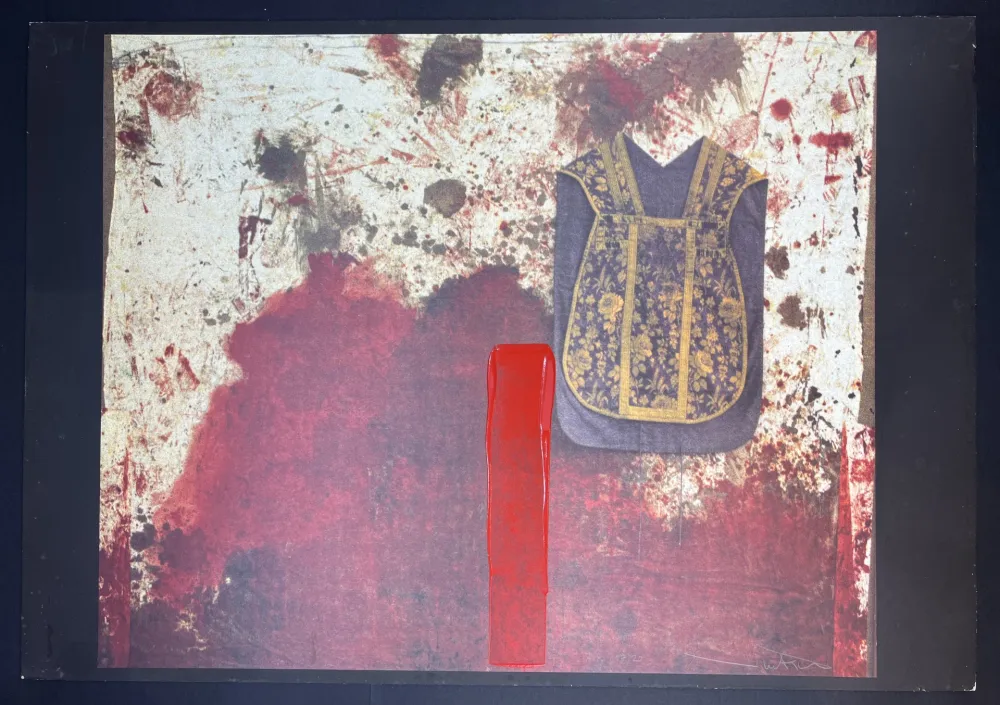 多数の Nitsch - Übermalte Bild-Lithographien