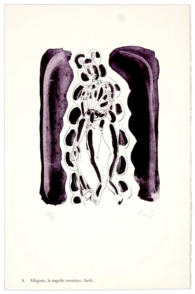 リトグラフ Nørgaard - A. Allégorie, la tragédie mosaïque, Sarah
