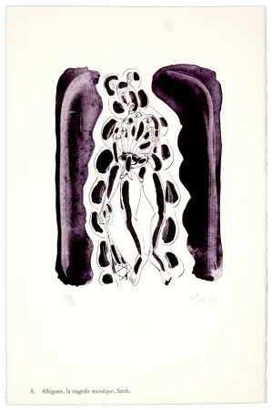 リトグラフ Nørgaard - A. Allégorie, la tragédie mosaïque, Sarah