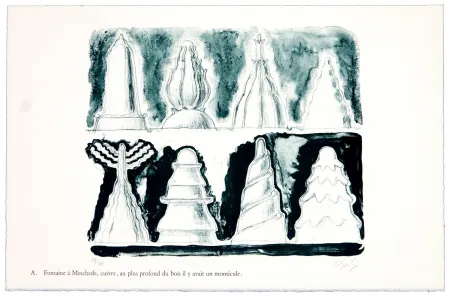リトグラフ Nørgaard - A. Fontaine à Meschede, cuivre, au plus profond du bois il y avait un monticule