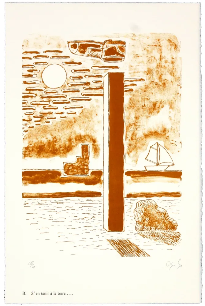 リトグラフ Nørgaard - B. S'en tenir à la terre.